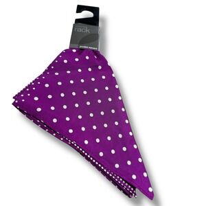 NWT Nordstrom Rack Silk‎ Pocket Square Men's Purple White Polka Dot